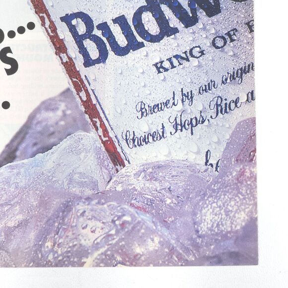 VTG Budweiser Beer Advertising Print Ad Race Fans Ice Cooler Garage Wall Art - Picture 5 of 6